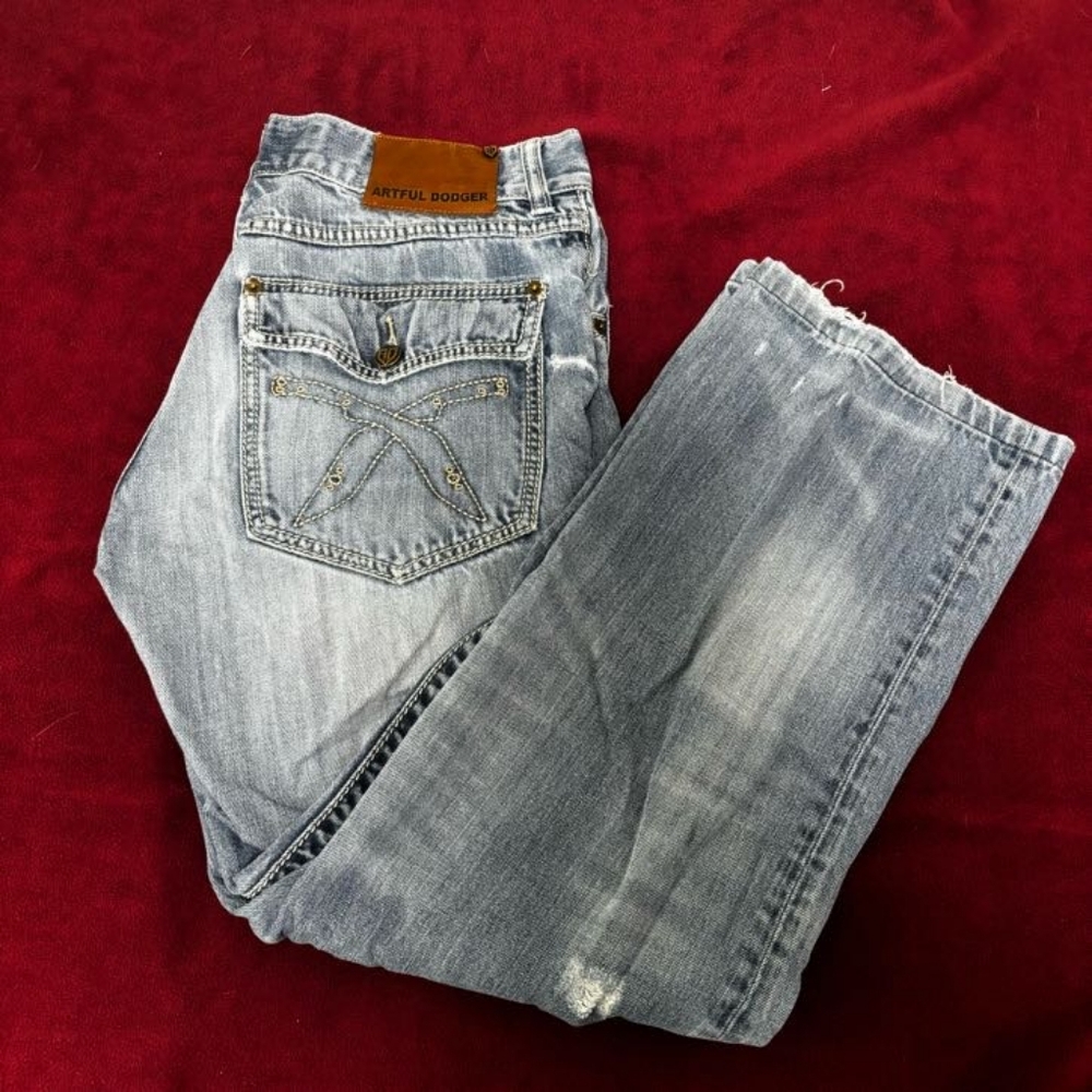 Vintage Y2K Artful Dodger Embroidered Denim Hip Hop Jeans 32x32
